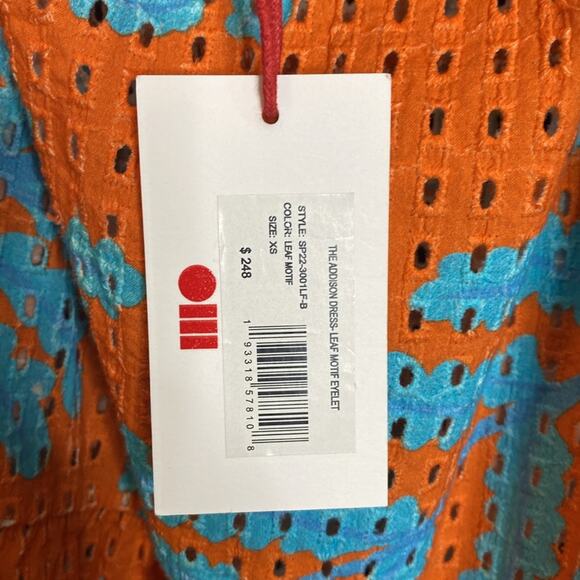 NWT SOLID & STRIPED The Addison tiered printed broderie anglaise midi dress. XS - Picture 5 of 10